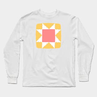 Quilt Wit — peach block Long Sleeve T-Shirt